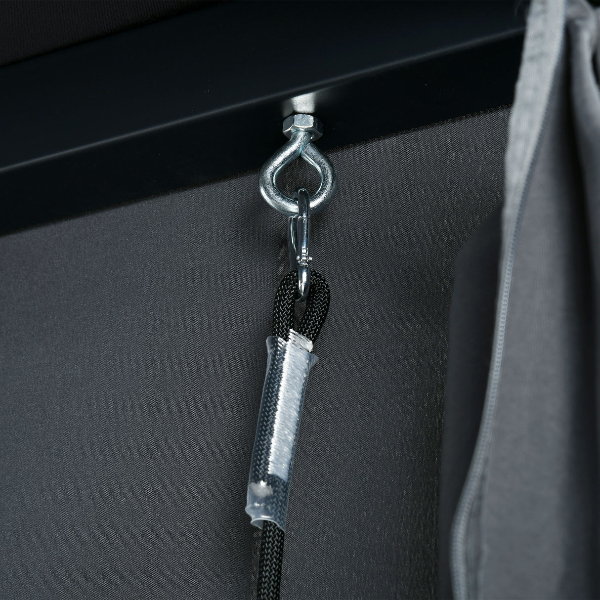 easycomfort easycomfort dondolo letto e pergola 3 in 1 con tetto regolabile e tende acciaio e rattan pe 235x150x210cm grigio scuro