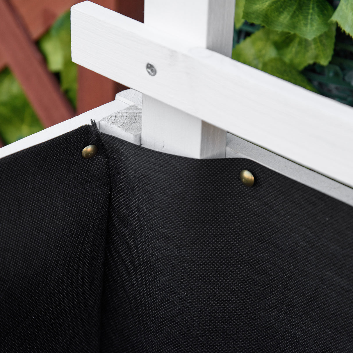 easycomfort easycomfort fioriera rialzata verticale da esterni con 4 ruote e traliccio per viti in legno 76x30x155cm bianca