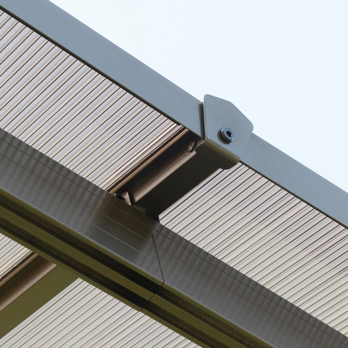 easycomfort easycomfort gazebo da giardino con tetto in policarbonato e struttura in alluminio 3x3m caffe