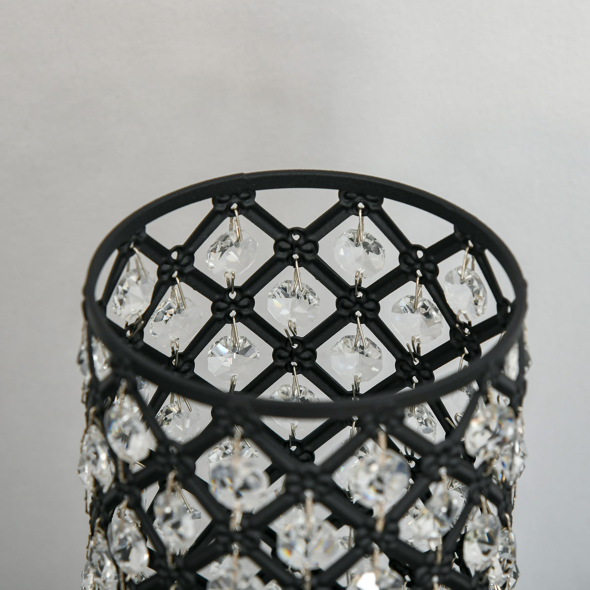 easycomfort easycomfort lampada da tavolo con paralume in cristallo e 2 porte usb luce regolabile 10 8x30cm nero