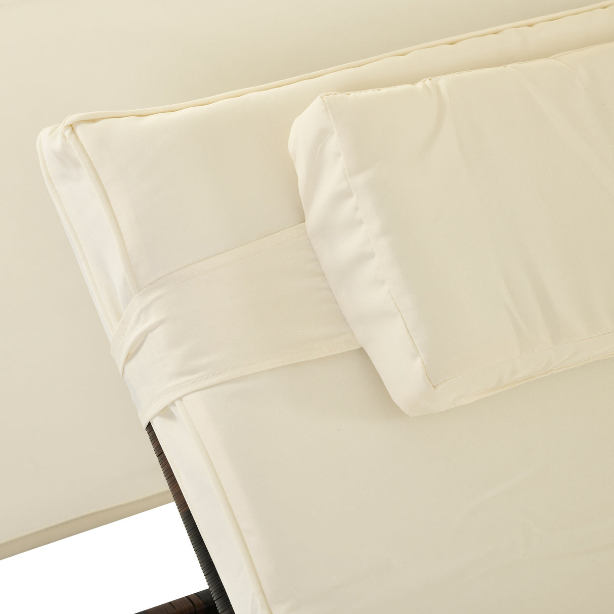 easycomfort easycomfort lettino sdraio da giardino doppia con tettuccio e schienale reclinabile in rattan pe marrone ecrema