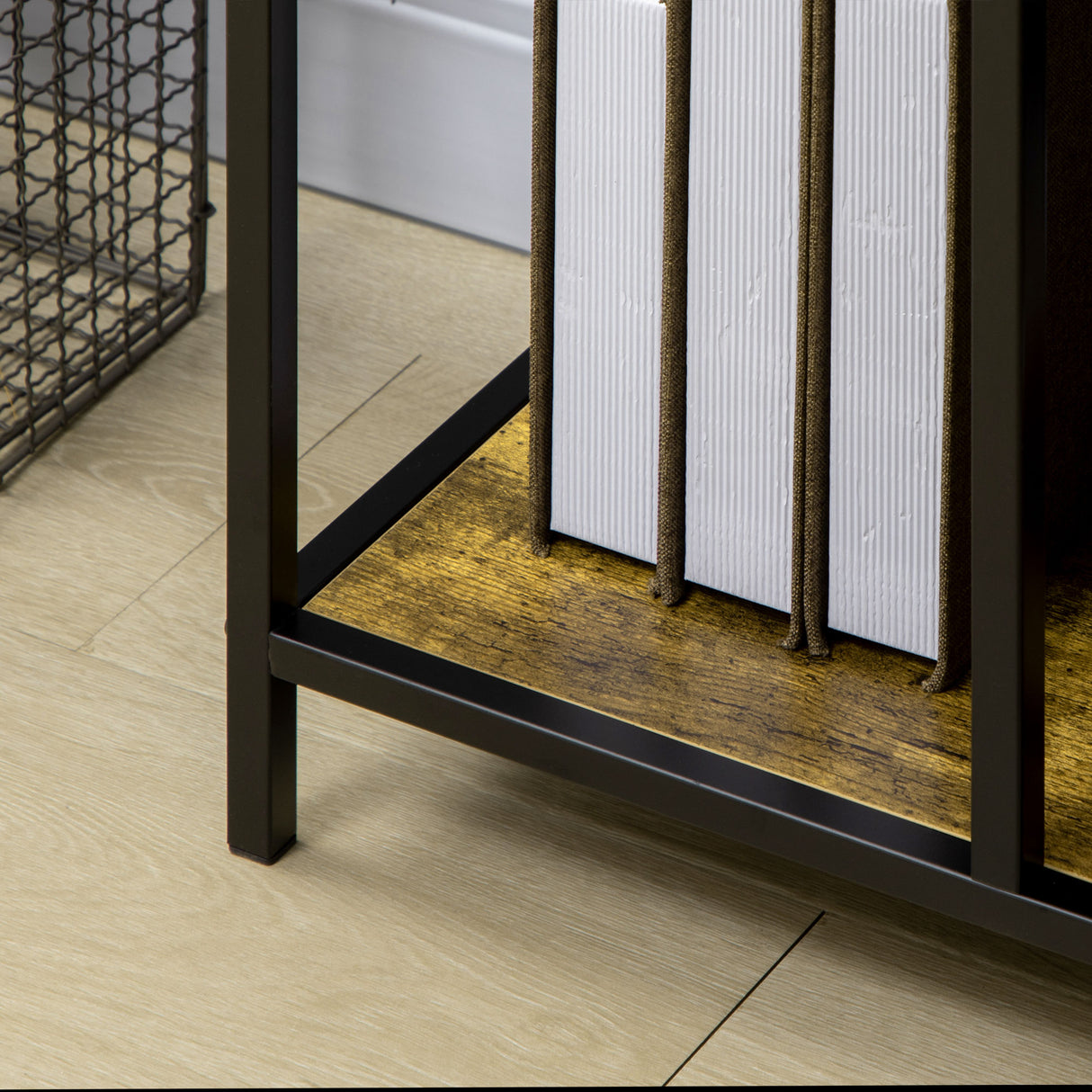 easycomfort easycomfort libreria moderna 4 ripiani stile industriale in legno e metallo 83x34x180cm marrone