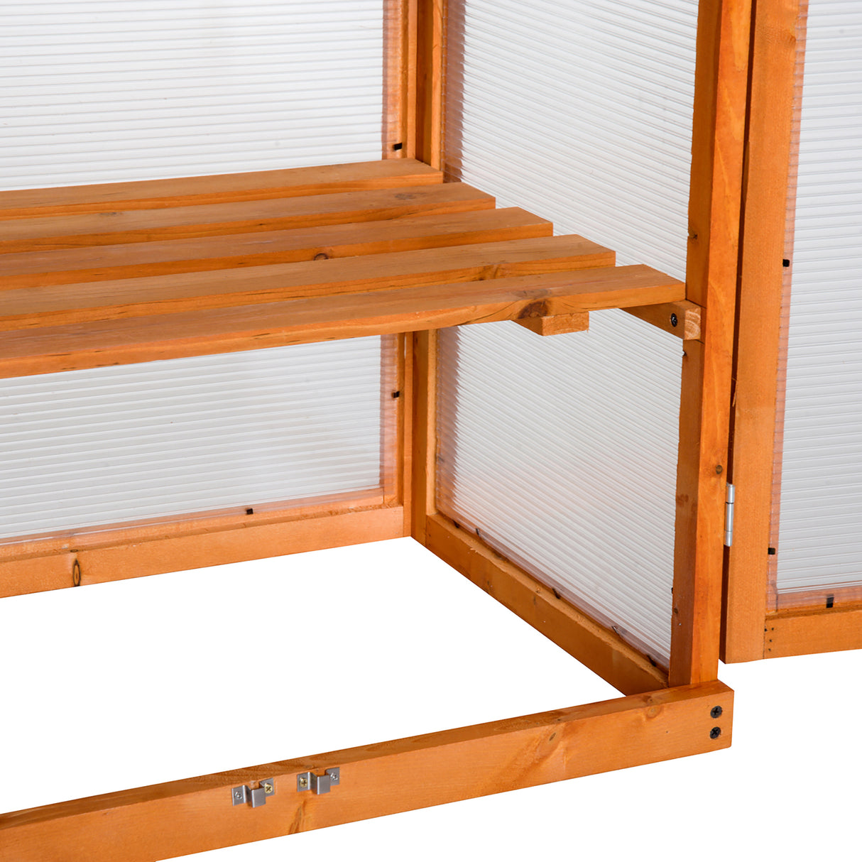 easycomfort easycomfort mini serra da giardino a 3 ripiani in legno e policarbonato 58x44x78cm arancione