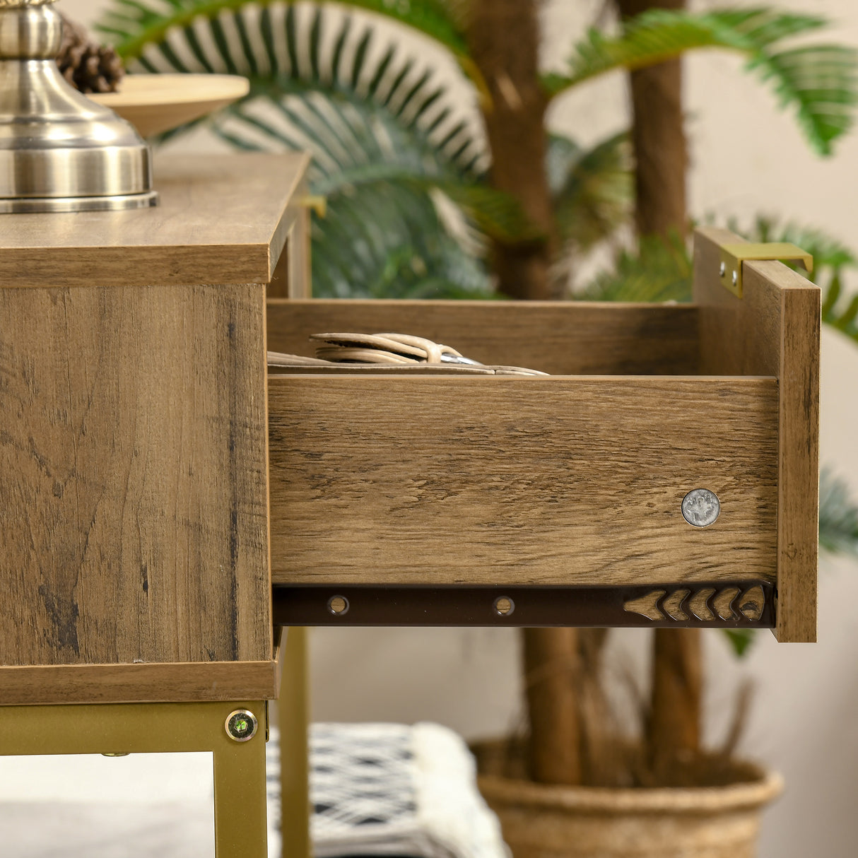 easycomfort easycomfort mobile consolle da ingresso con 2 cassetti e ripiano in legno 99x35x86cm