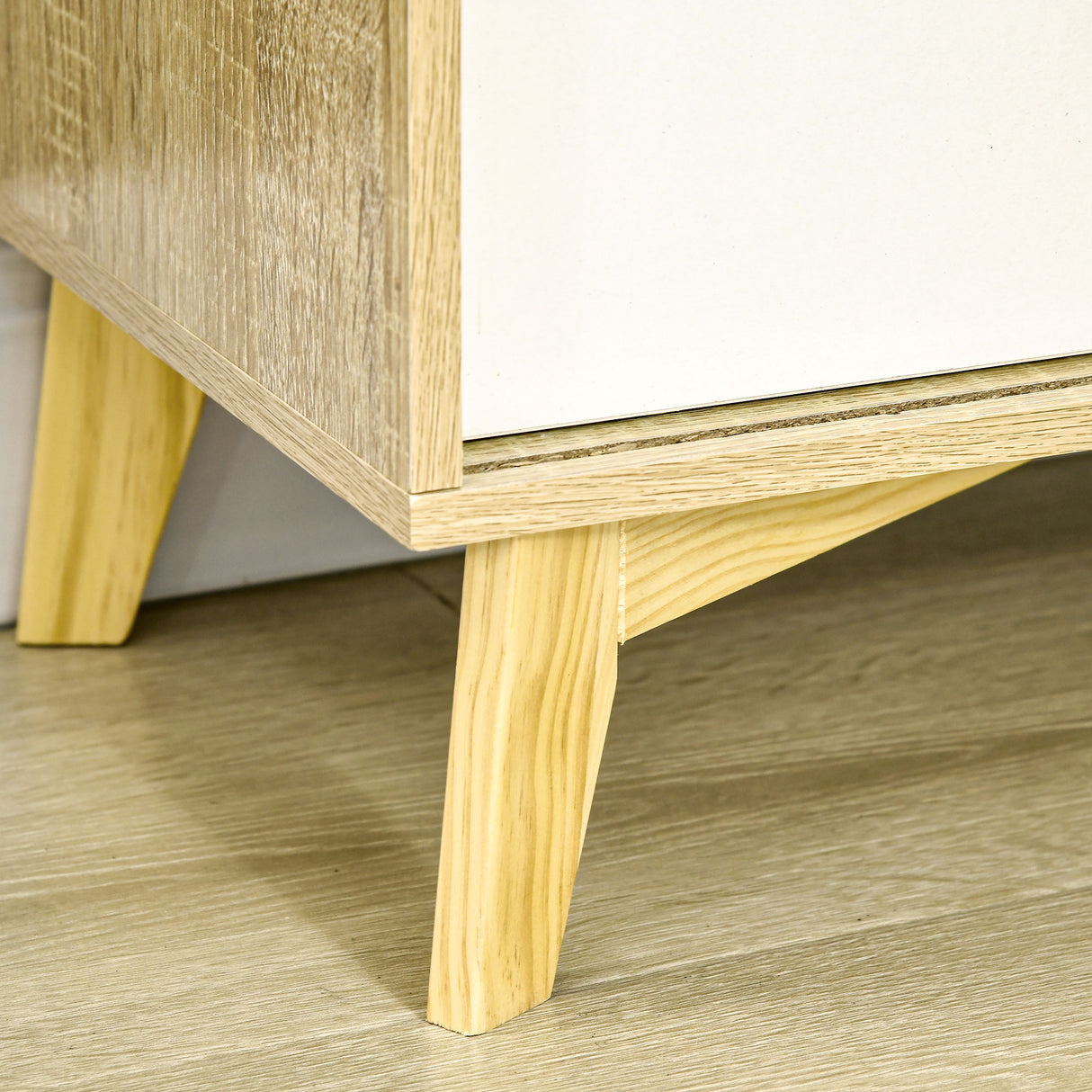 easycomfort easycomfort mobile da salotto con scaffale aperto a 2 livelli e armadietto a 2 ante in truciolato e legno di pino 58x30x93 cm