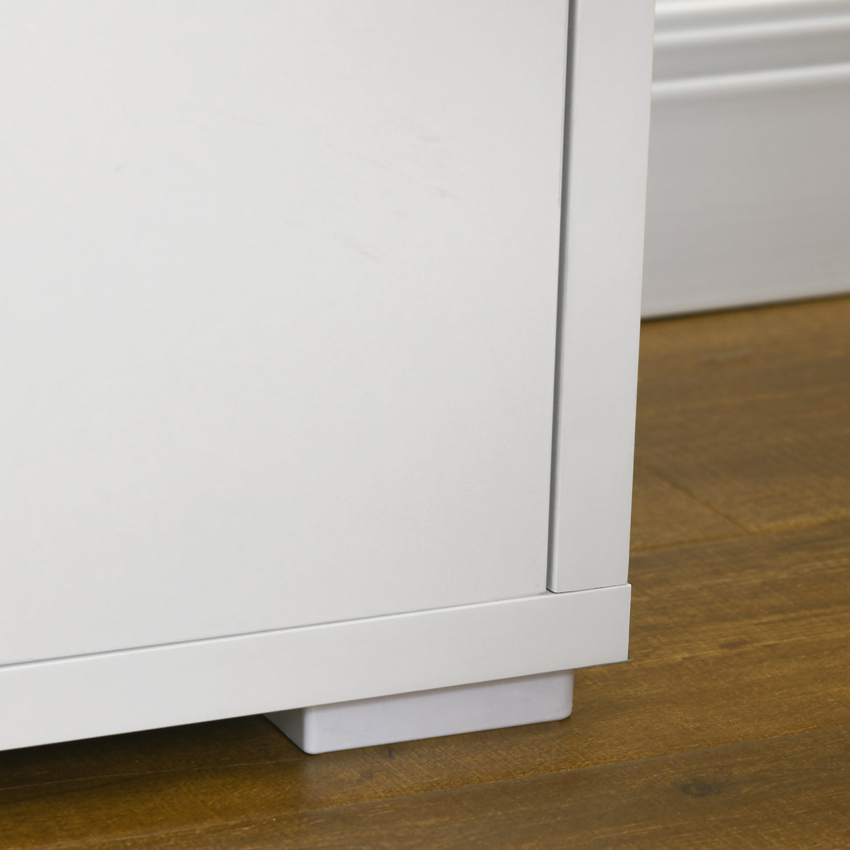 easycomfort easycomfort mobile porta tv fino a 65 con armadietti e ante a ribalta in truciolato 140x37x45cm bianco e color legno