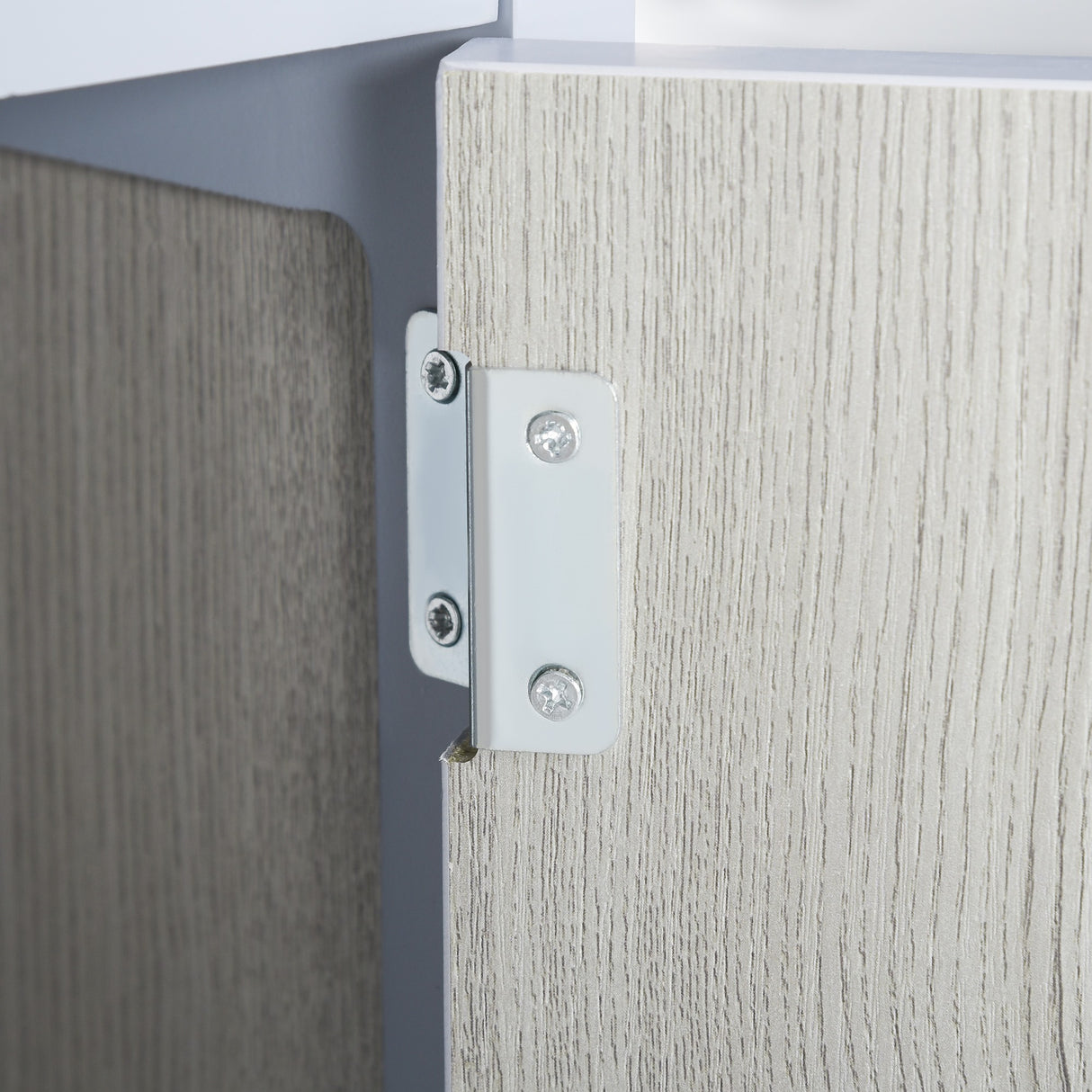 easycomfort easycomfort mobile sottolavabo bagno con armadietto e ripiano aperto 60x30x62cm grigio e legno naturale