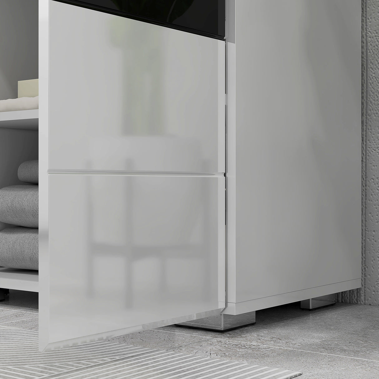easycomfort easycomfort mobile sottolavabo in mdf con armadietto a 2 livelli con ripiano regolabile 60x36 5x56 cm bianco