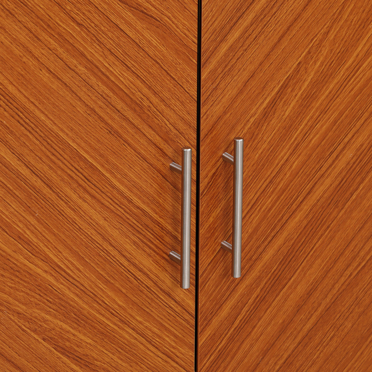 easycomfort easycomfort mobiletto basso in truciolato e metallo a 2 ante con ripiano regolabile a 2 livelli 80x39x80 cm bianco e marrone