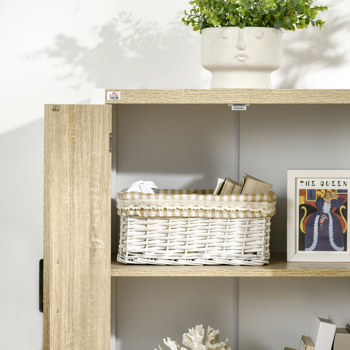 easycomfort easycomfort mobiletto multiuso 2 ante con mensola regolabile in mdf 62x40x77cm bianco e legno