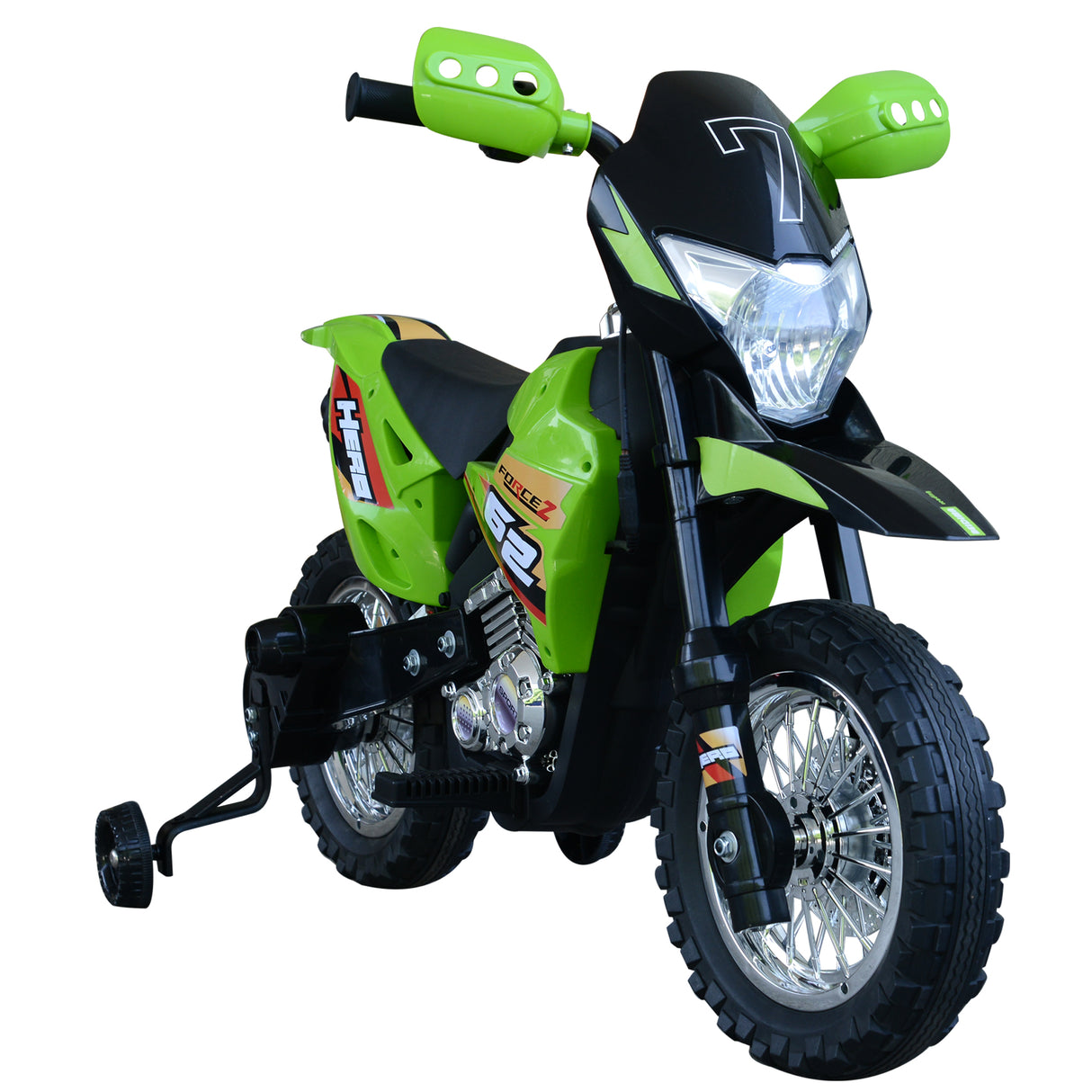 easycomfort easycomfort moto da cross elettrica con 2 rotelline ausiliarie per bambini 3 6 anni moto giocattolo 10952 270 5cm verde