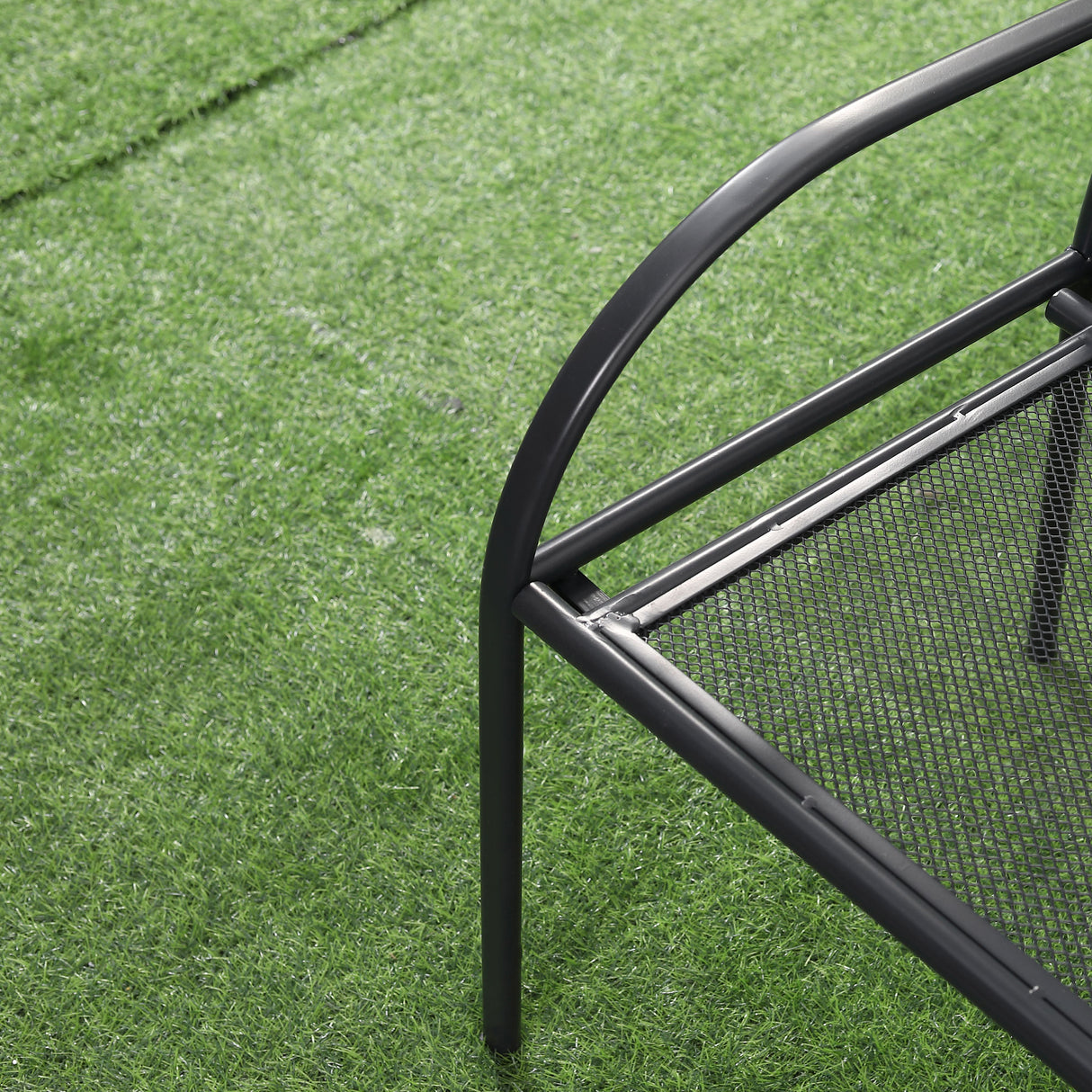 easycomfort easycomfort panchina da giardino 2 posti in acciaio con braccioli 110 5x53 5x89cm grigio