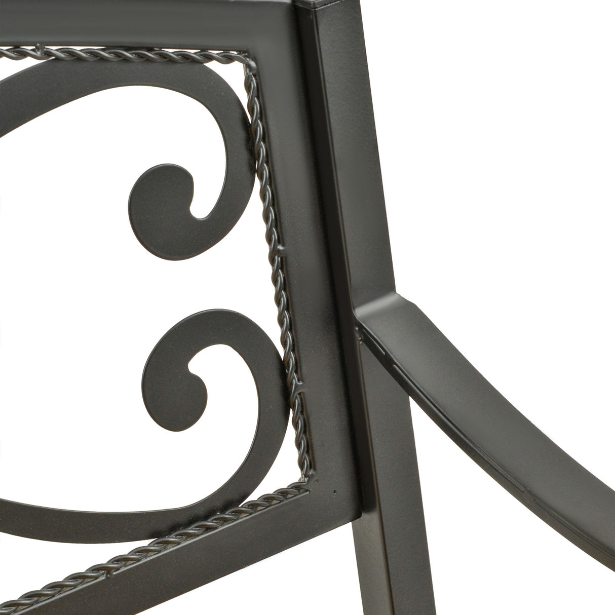 easycomfort easycomfort panchina da giardino a 2 posti in metallo e legno schienale decorato e braccioli 127x52x88cm nero