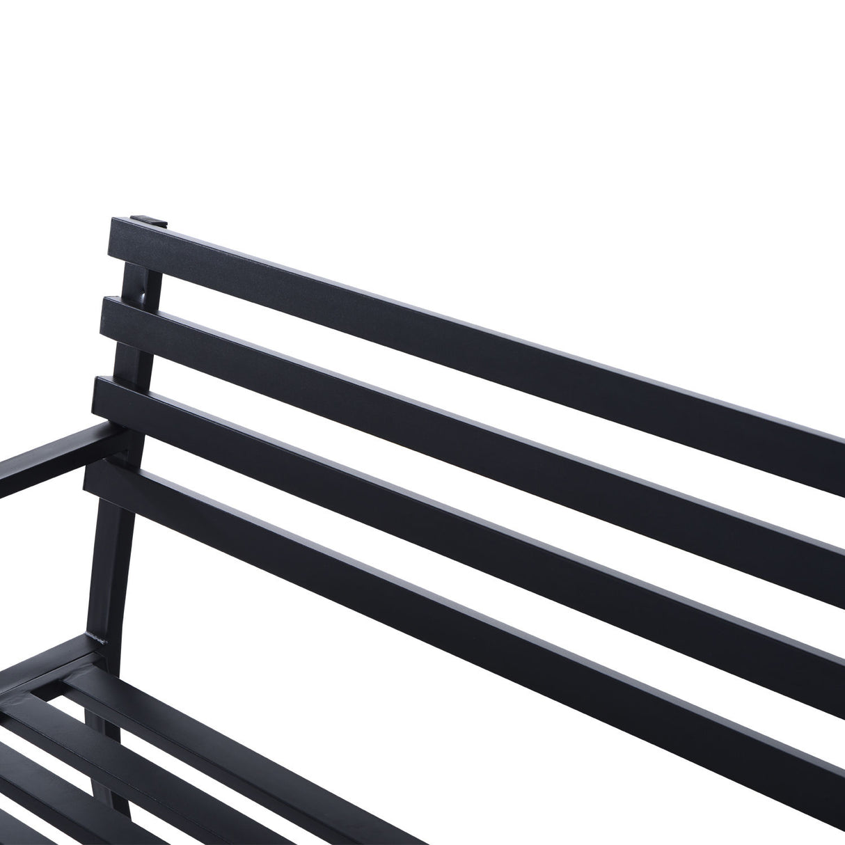 easycomfort easycomfort panchina da giardino in metallo nero 127 x 62 x 82cm