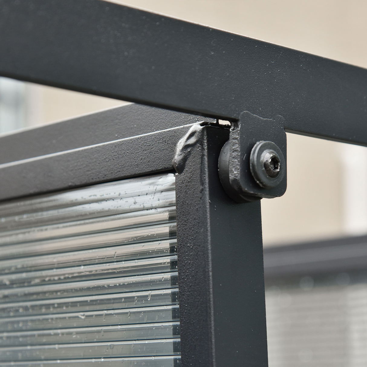 easycomfort easycomfort pergola in alluminio e policarbonato 3x3m con tetto apribile a manovella grigio