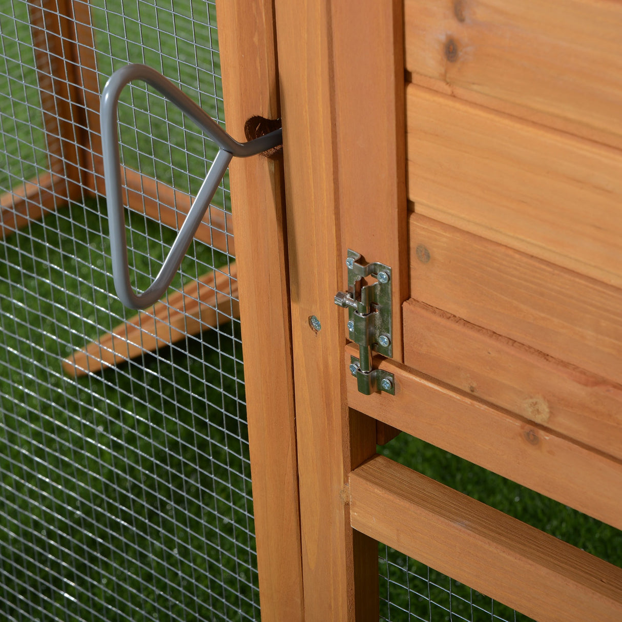 easycomfort easycomfort pollaio da giardino gabbia per galline da giardino con ruote e nidificazione in legno 213x91x122cm