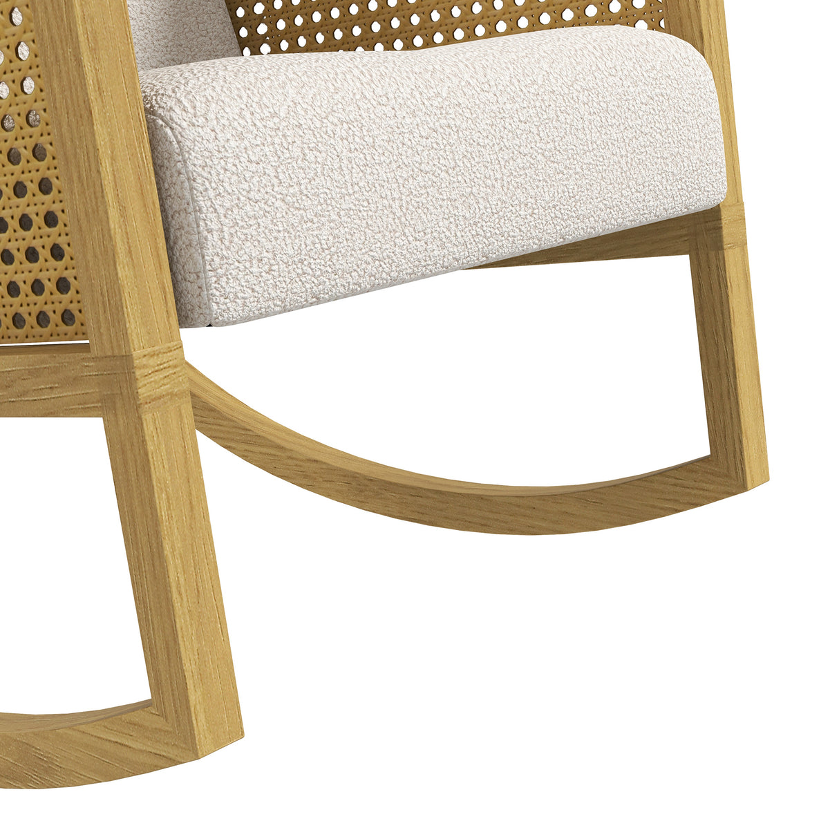 easycomfort easycomfort poltrona a dondolo imbottita in poliestere e legno di pioppo 60x76x74 cm color legno e grigio