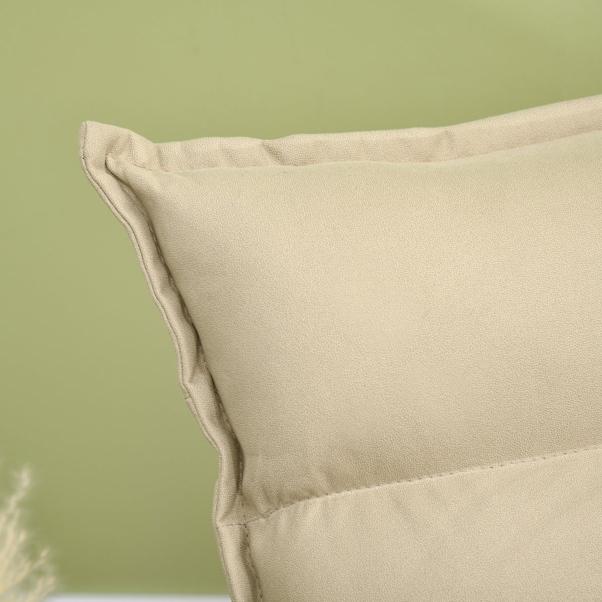 easycomfort easycomfort poltrona in tessuto imbottita girevole a 360 e reclinabile a 3 livelli 62x62x95cm beige