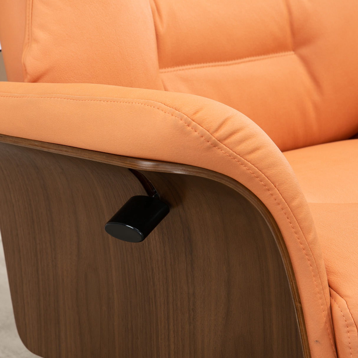 easycomfort easycomfort poltrona reclinabile e girevole con poggiatesta regolabile in microfibra 80x84x104cm arancione