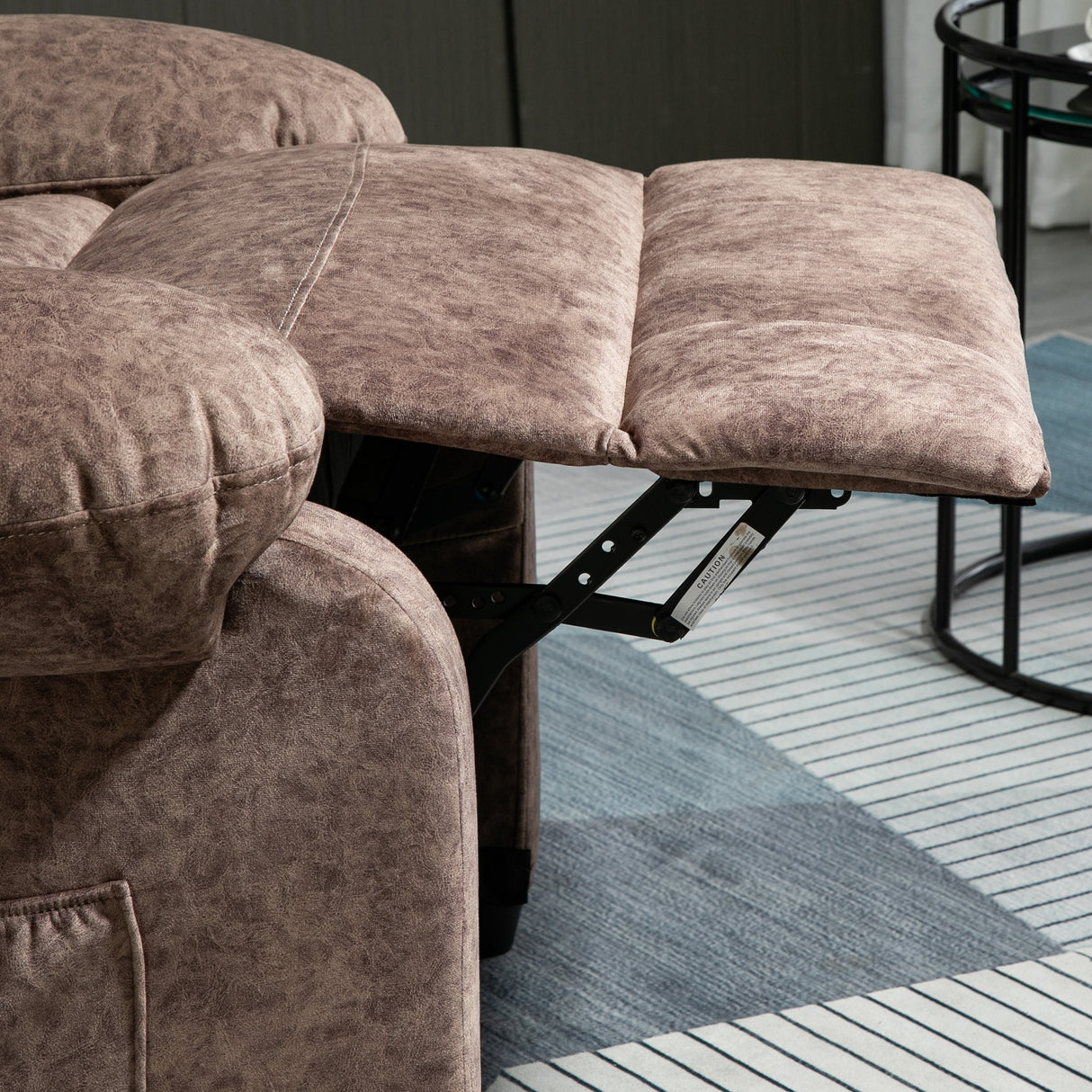 easycomfort easycomfort poltrona relax imbottita e reclinabile fino 135 con poggiapiedi estraibile e tasca marrone