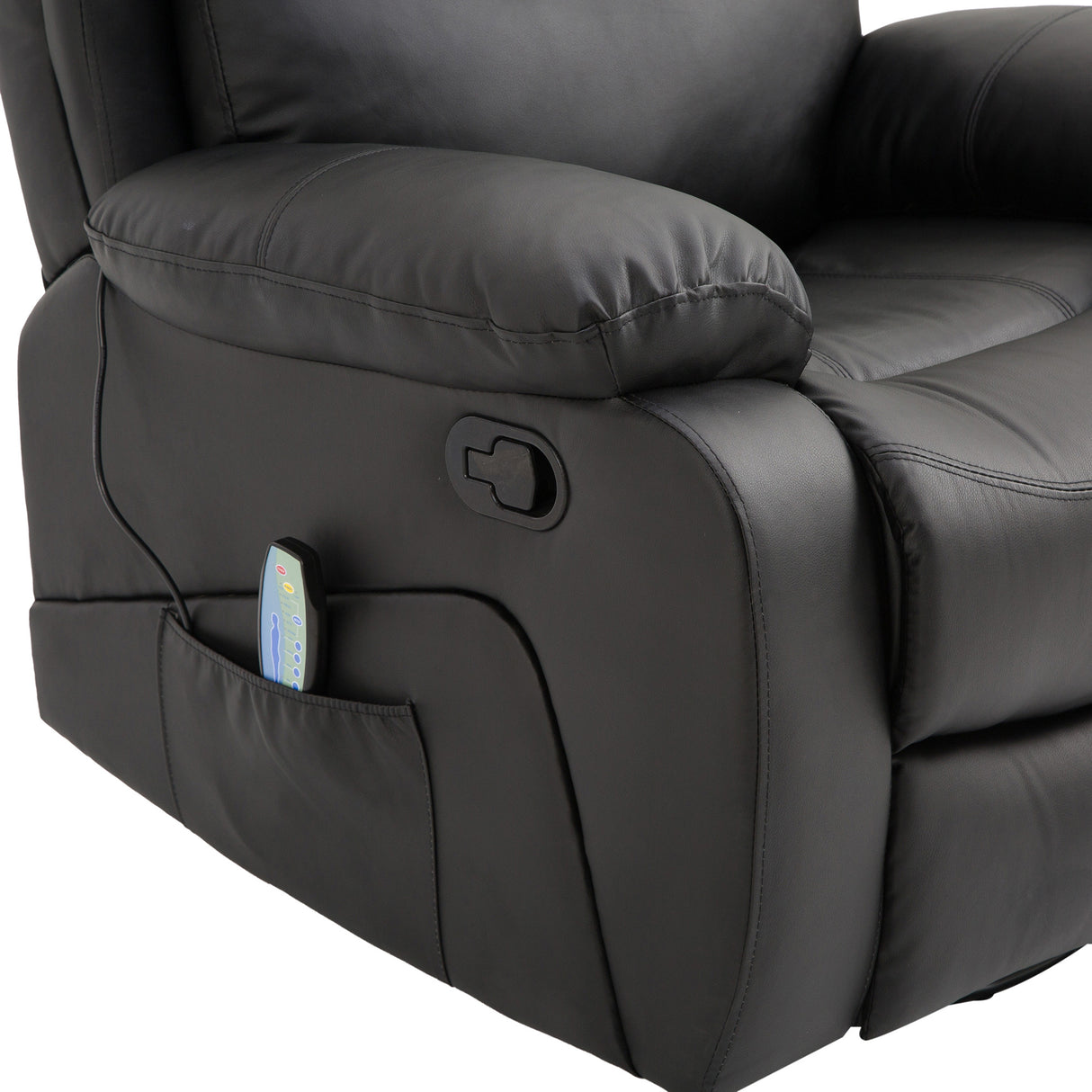 easycomfort easycomfort poltrona relax massaggiante con reclinazione e poggiapiedi 97x92x104cm nero