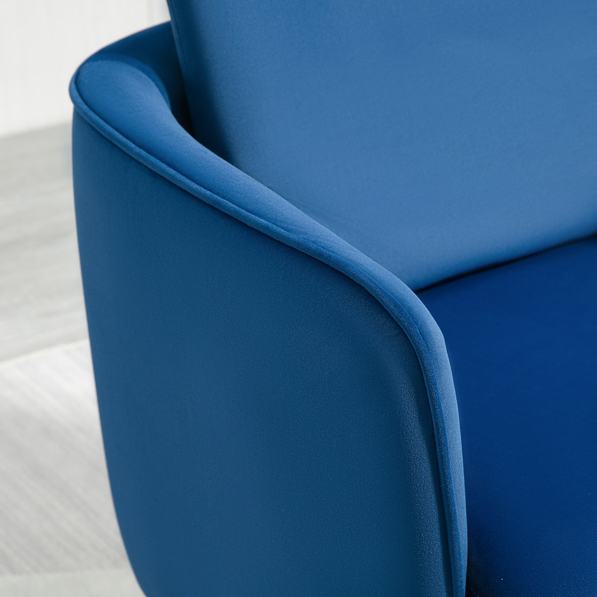 easycomfort easycomfort poltroncina in velluto imbottita con braccioli 63x61x80cm blu