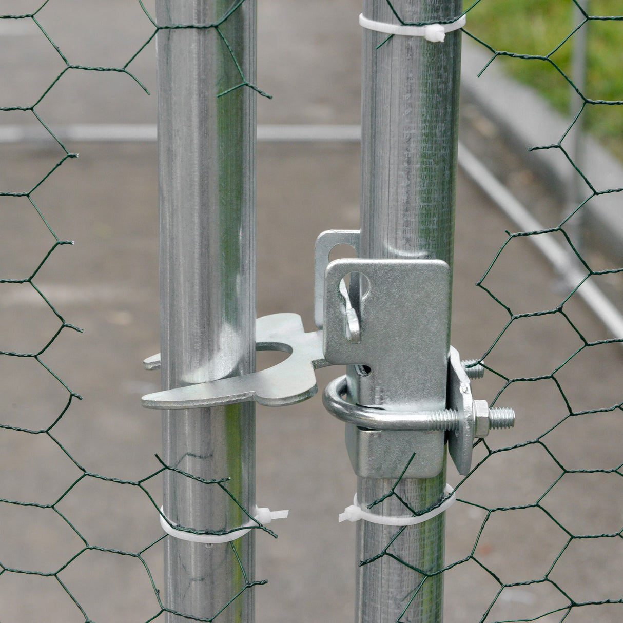 easycomfort easycomfort recinto per galline in acciaio con copertura anti uv 2 8x5 7x2m argento