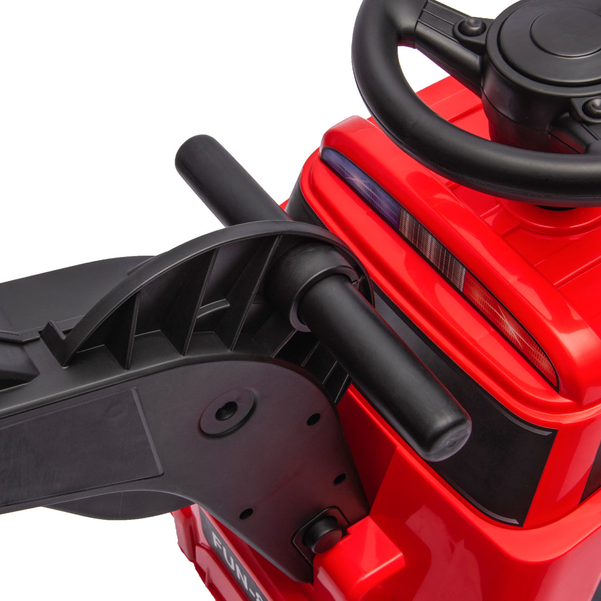 easycomfort easycomfort ruspa giocattolo con volante e benna di scavo in pp e metallo 100x43x48 5 cm rossa e nera