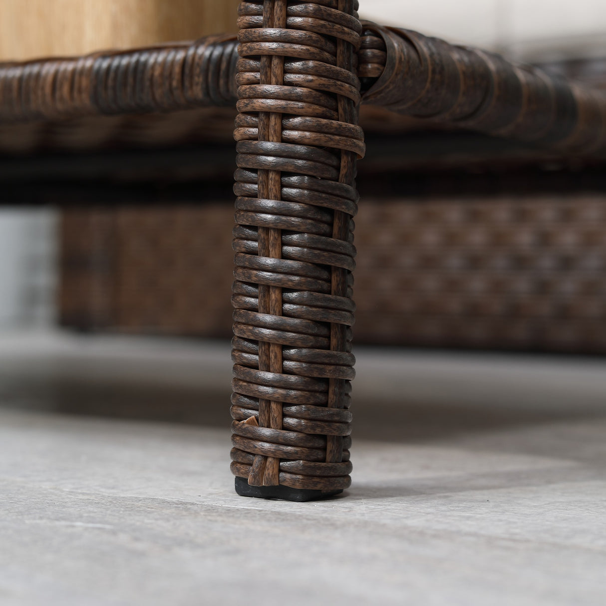 easycomfort easycomfort salotto da esterni in rattan set 6 pz con divanetto da giardino poltrone e tavolino marrone