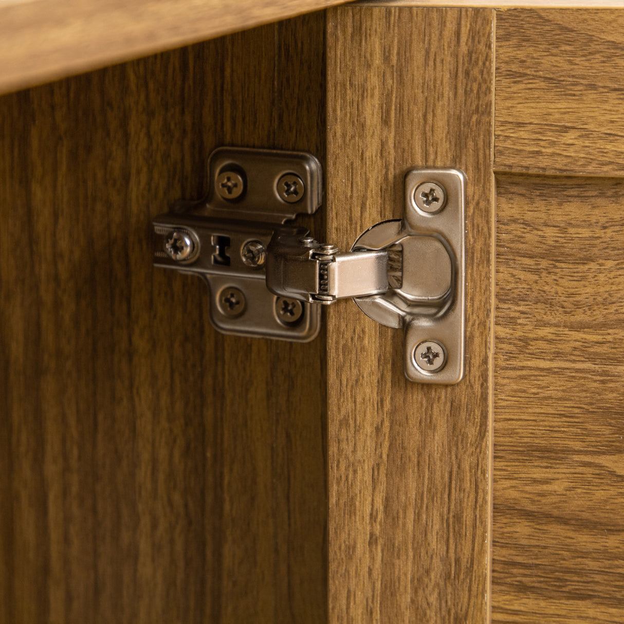 easycomfort easycomfort scrivania in legno con ripiano e armadietto con anta in rattan stile boho 110x48x76cm noce