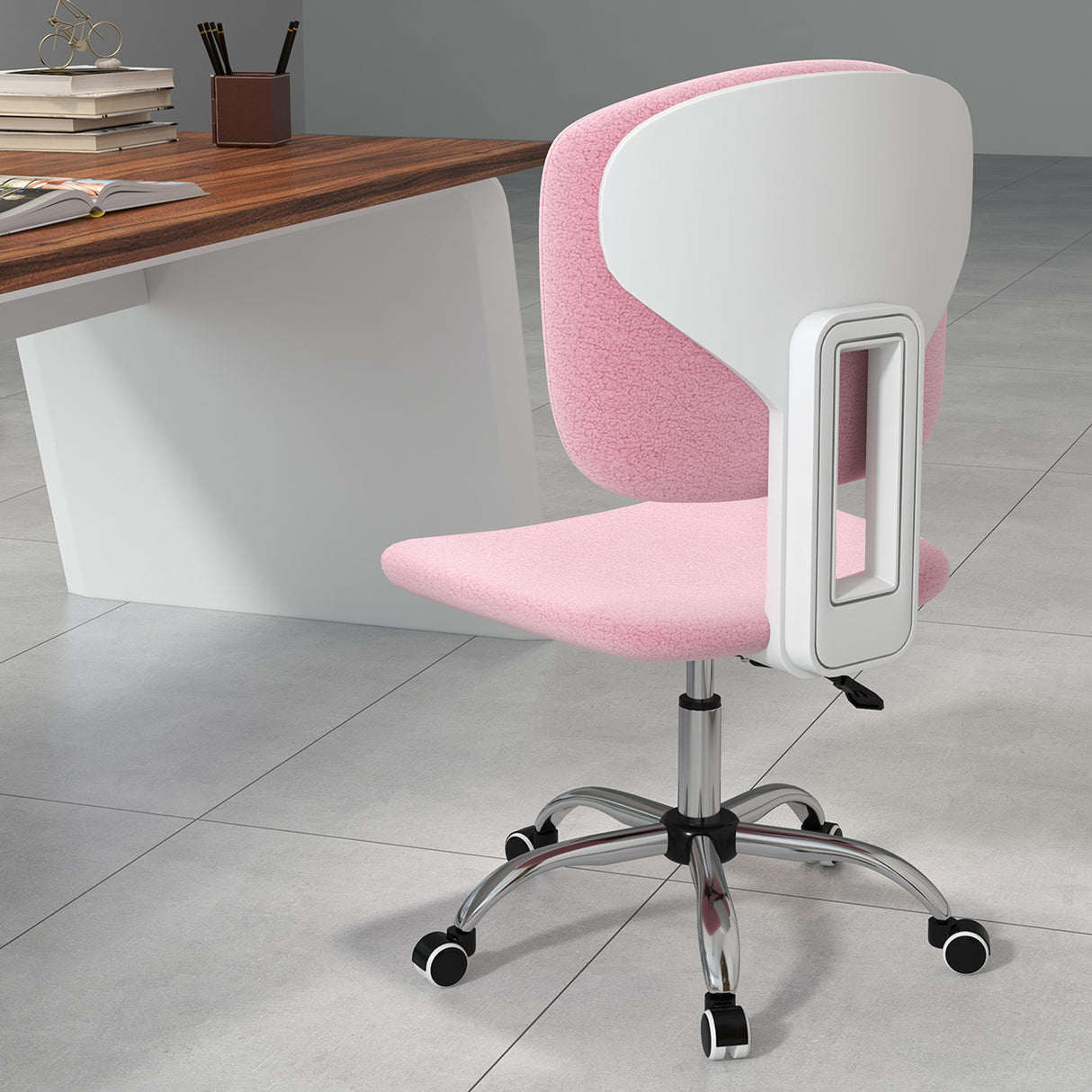 easycomfort easycomfort sedia ergonomica ad altezza regolabile in tessuto effetto lino con schienale ricurvo 48x53x80 90 cm rosa