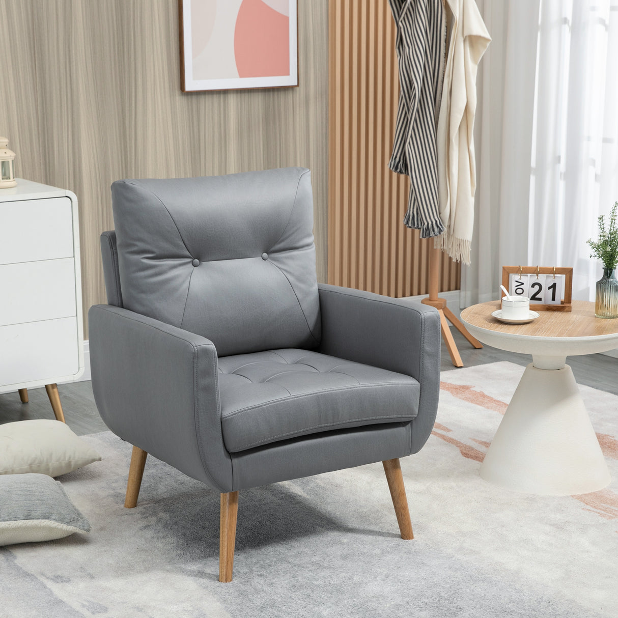 easycomfort easycomfort sedia moderna per soggiorno e camera da letto con seduta imbottita e tessuto in microfibra 72x73x94 cm grigia