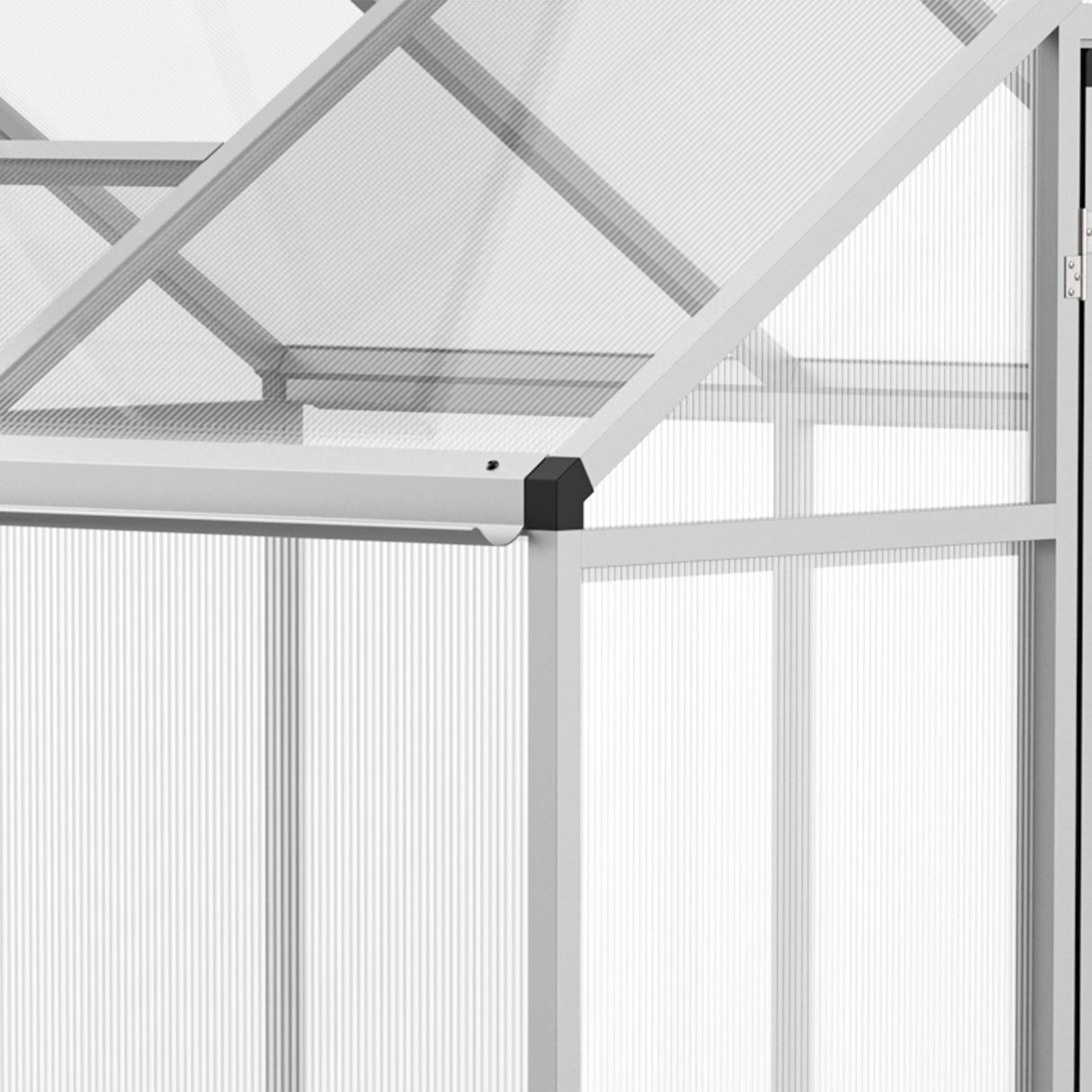 easycomfort easycomfort serra da giardino e orto in policarbonato con tetto regolabile e porta telaio in alluminio 182x183x195cm