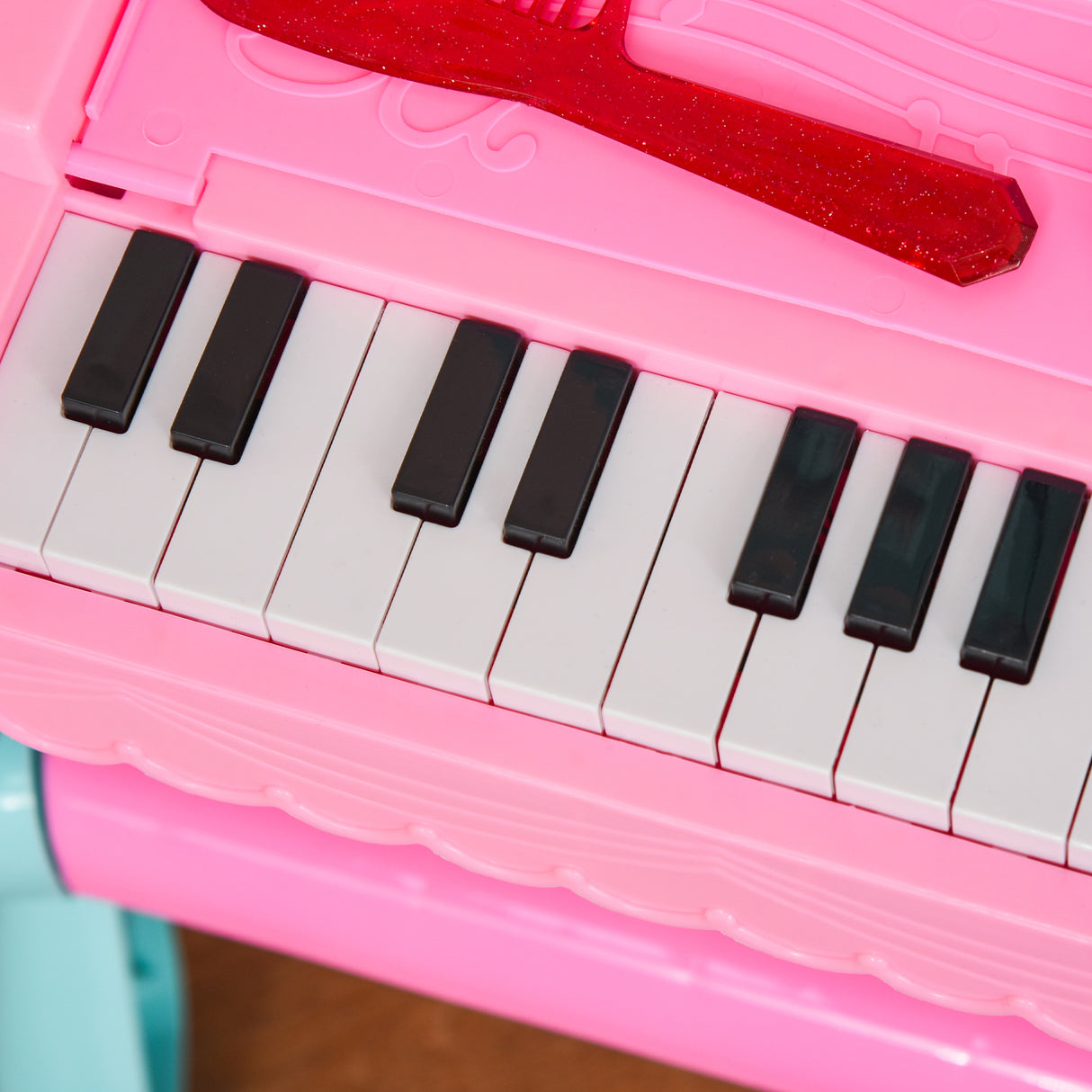 easycomfort easycomfort set 2 in 1 da 32pz per bambine 3 6 anni tavolo per trucco con accessori e pianoforte 49 5x23x66 cm blu e rosa