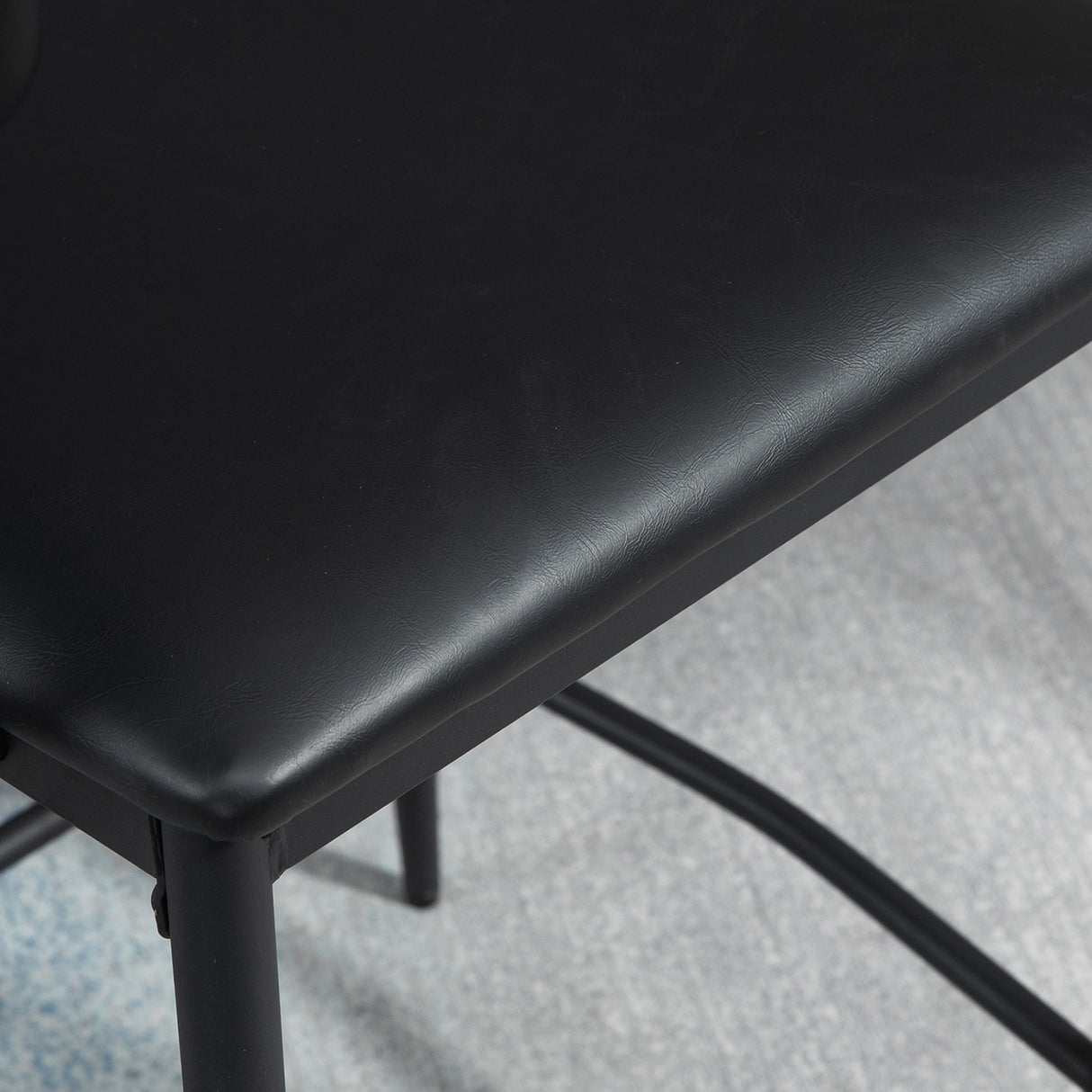 easycomfort easycomfort set 3 pezzi tavolo da cucina e 2 sedie moderne da cucina in pelle pu con seduta imbottita nero e marrone