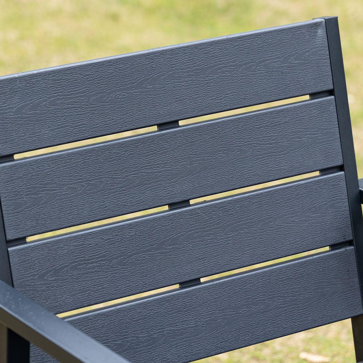 easycomfort easycomfort set da giardino 3 pezzi con tavolino e 2 sedie con cuscini acciaio e plastica grigio scuro