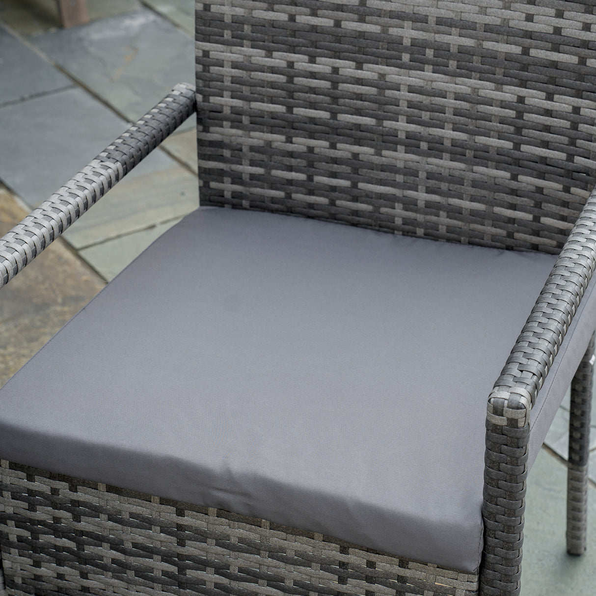easycomfort easycomfort set da giardino con tavolo allungabile e 6 sedie con cuscini in rattan pe grigio e marrone