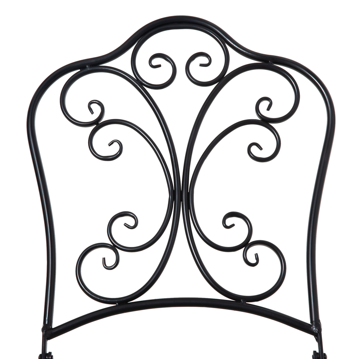 easycomfort easycomfort set mobili da giardino 3 pezzi con 2 sedie pieghevoli e tavolo da caffe in ceramica e metallo nero