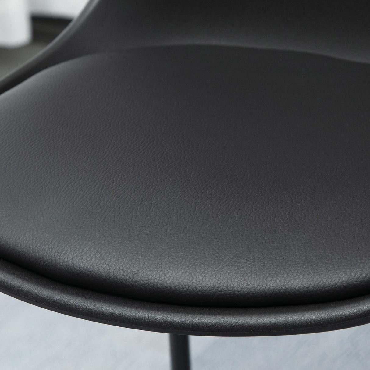 easycomfort easycomfort sgabelli da bar set 2 pezzi con imbottitura schienale e gambe a slitta in pu e acciaio 43x43x82 cm nero