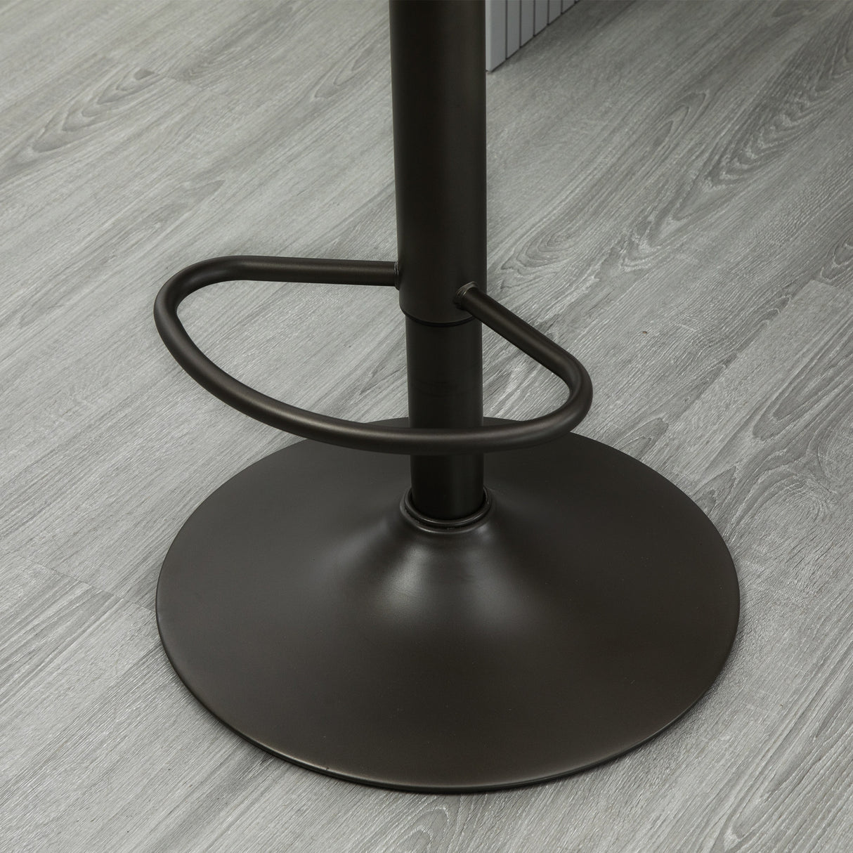 easycomfort easycomfort sgabello regolabile vintage da bar e cucina set 2 pezzi con poggiapiedi base in acciaio e rivestimento in pelle 45x54x96 117cm marrone e grigio