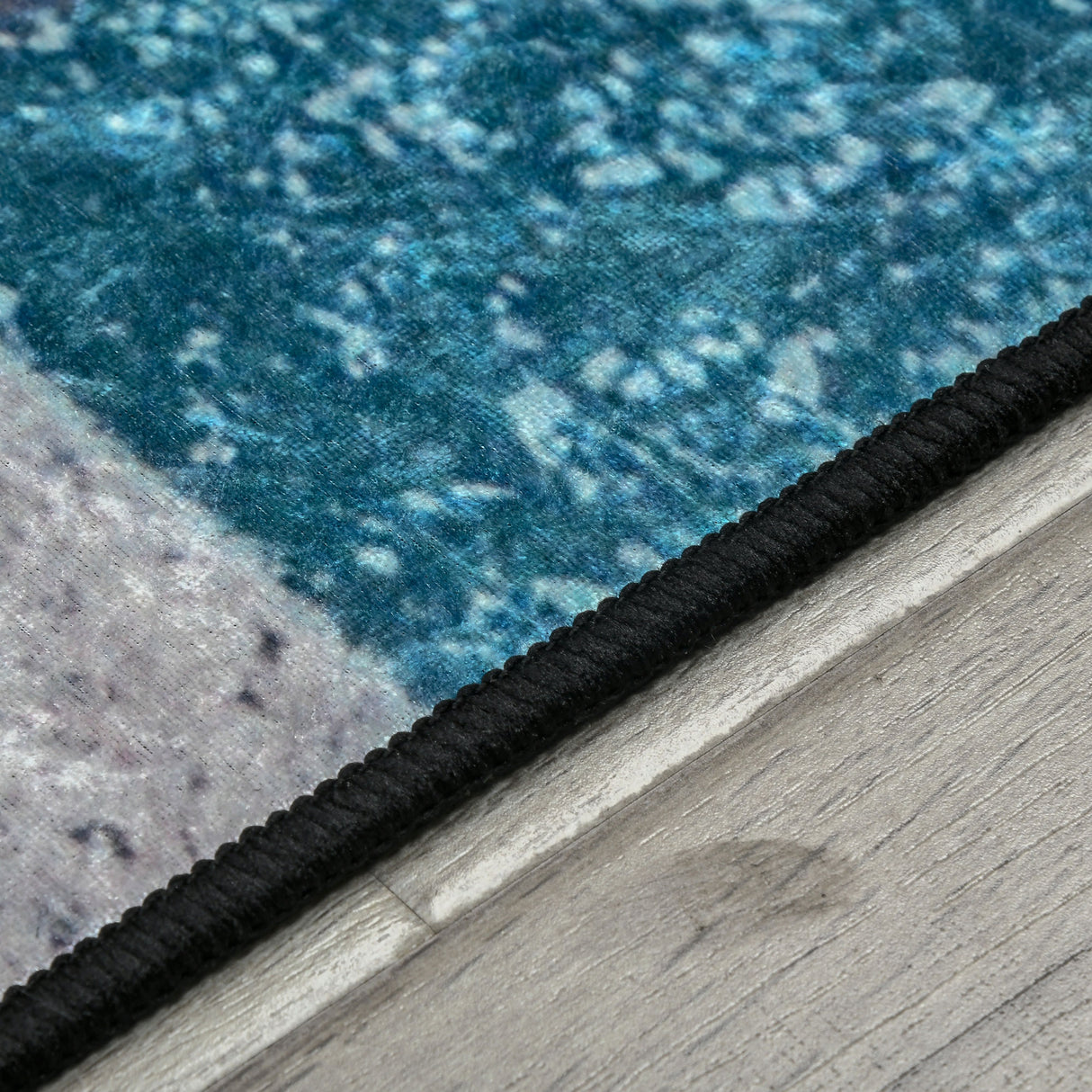 easycomfort easycomfort tappeto moderno pelo corto in poliestere per interni 200x140cm blu nero e bianco