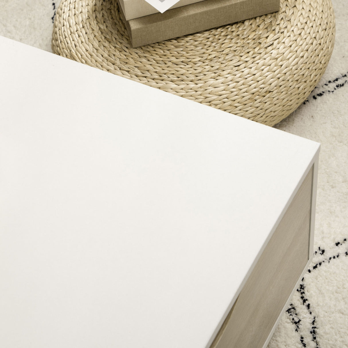 easycomfort easycomfort tavolino basso da caffe in truciolato e metallo per soggiorno ingresso e studio 106x58x39 5 cm bianco