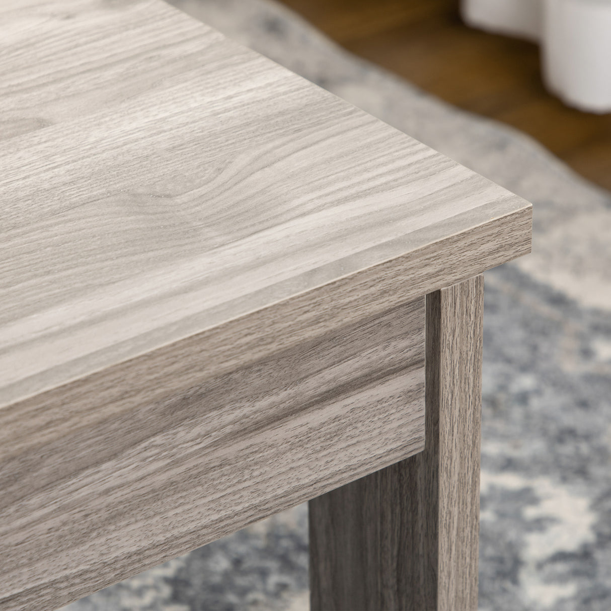 easycomfort easycomfort tavolino basso da caffe in truciolato grigio per soggiorno e studio con piano rettangolare e 4 gambe 100x55x45 cm