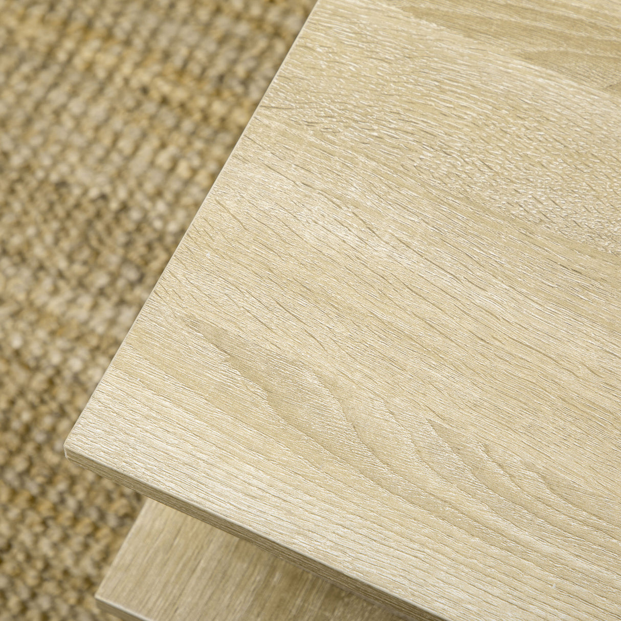 easycomfort easycomfort tavolino basso da salotto a 2 livelli in truciolato con ripiani aperti 70x70x36 5 cm color legno