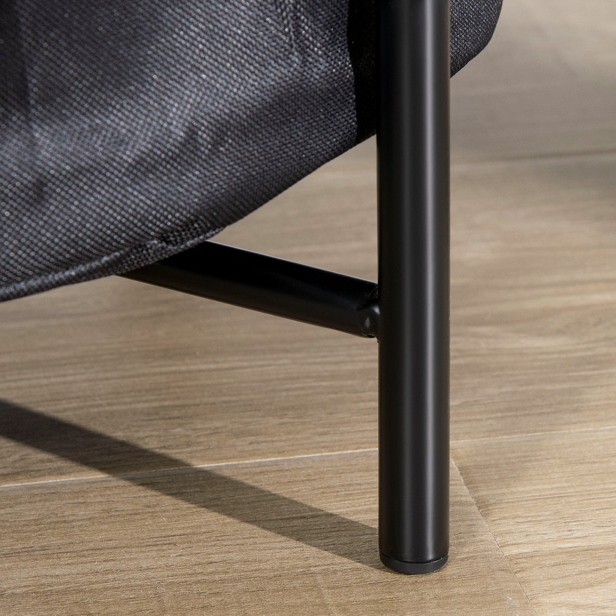 easycomfort easycomfort tavolino da caffe rotondo in acciaio con ripiano rimovibile e cestino in tessuto tavolino moderno nero 46x48cm