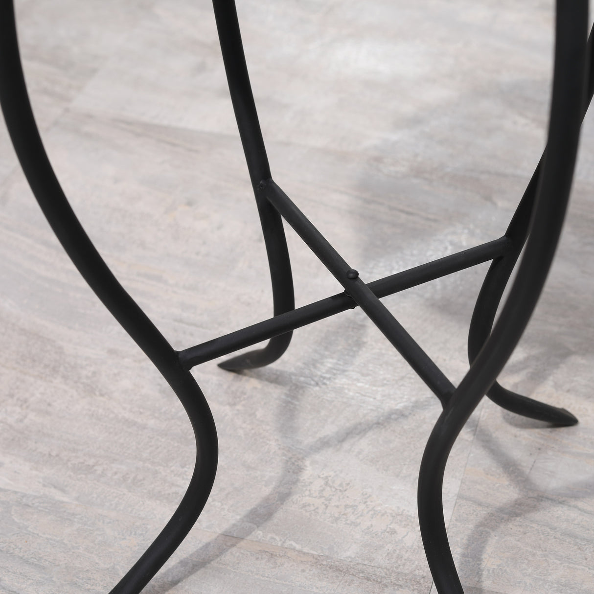 easycomfort easycomfort tavolino da giardino rotondo con piano dappoggio a mosaico 35 5x53 5cm