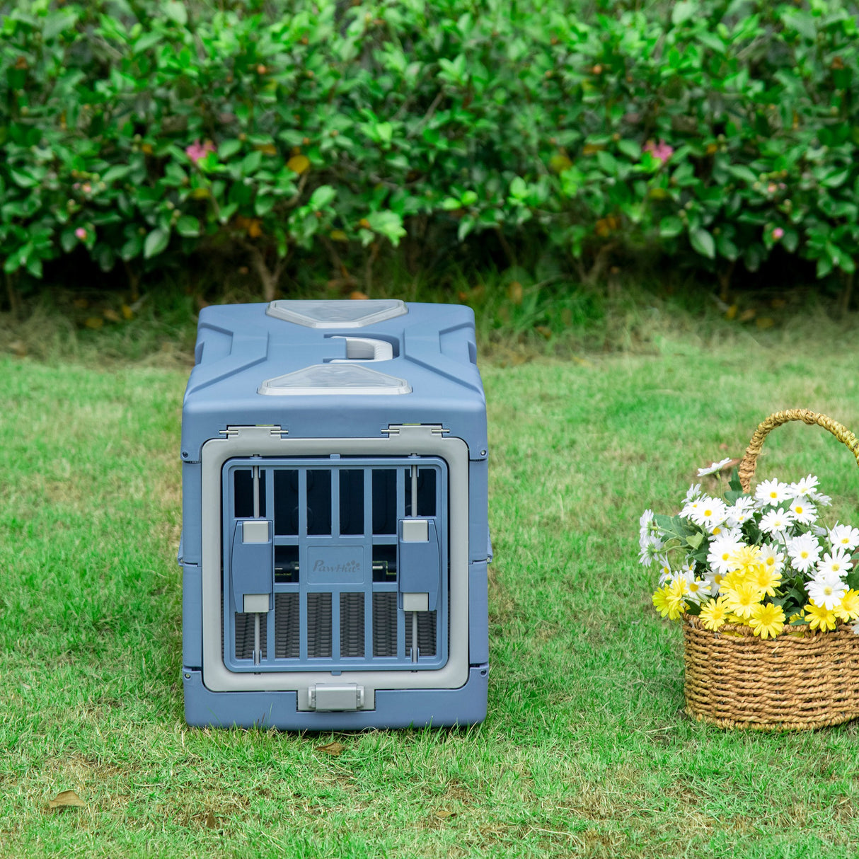 easycomfort easycomfort trasportino per cani e gatti pieghevole e convertibile in cuccia 56x31x37cm blu