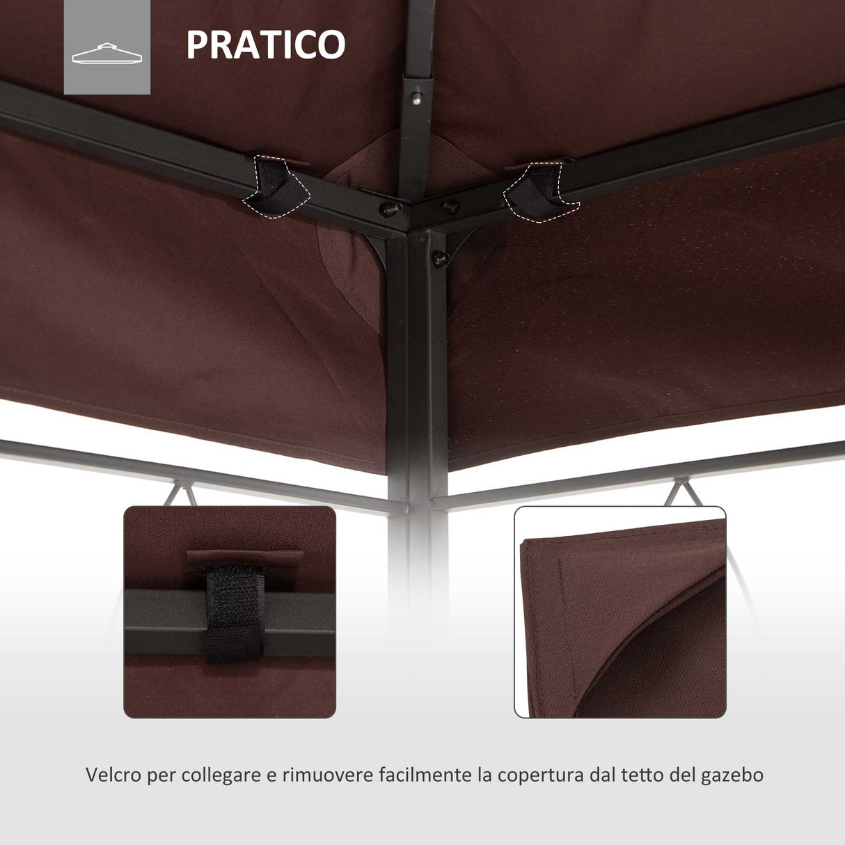 easycomfort easycomfort tetto di ricambio per gazebo da giardino impermeabile doppio tetto 3x4m ean 8054111843775