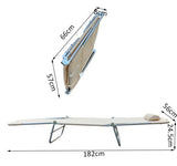 easycomfort easycomfort sdraio pieghevole reclinabile con cuscino da giardino spiaggia beige ean 8054144134185