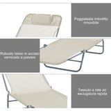 easycomfort easycomfort sdraio pieghevole reclinabile con cuscino da giardino spiaggia beige ean 8054144134185